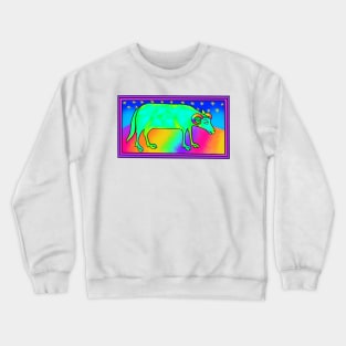 Bad Medieval Art Disgruntled Disco Rainbow 90s Frank Style Sheep Crewneck Sweatshirt